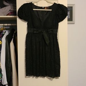 Short cocktail black lace party dress